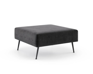 Pufa tapicerowana MIRANO do narożnika modułowego, tkanina sztruks - 80x80 - SZTRUKS - Czarny