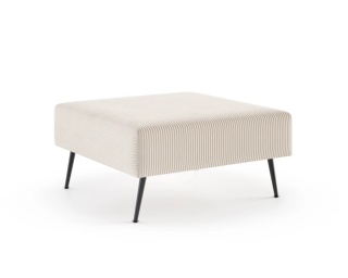 Pufa tapicerowana MIRANO do narożnika modułowego, tkanina sztruks - 80x80 - SZTRUKS - Krem