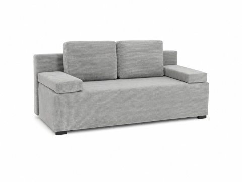 Sofa LINEA rozkładana, z poduszkami, tkanina: sztruks - 202x87 - SZTRUKS - Szary