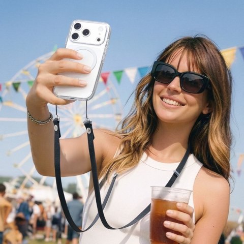 Spigen DA30L Lanyard Strap Crossbody - Uniwersalny pasek / smycz do telefonu (Czarny)