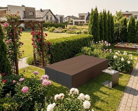 Sofa TWIST GARDEN sofa ogrodowa 3-osobowa, 120x200 cm, rozkładana do spania, 120x200 - TKANINA WODNOODPORNA Brązowa