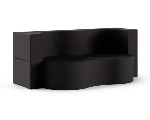 Sofa TWIST GARDEN sofa ogrodowa 3-osobowa, 120x200 cm, rozkładana do spania, 120x200 - TKANINA WODNOODPORNA Czarna