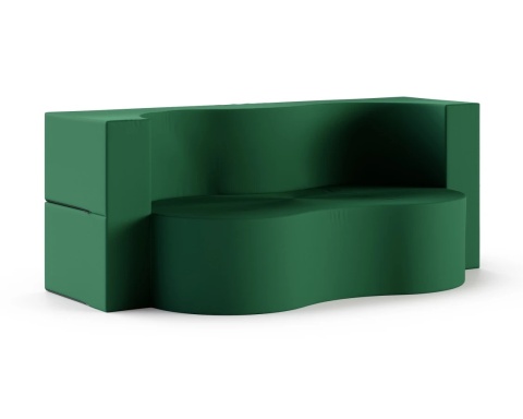 Sofa TWIST GARDEN sofa ogrodowa 3-osobowa, 120x200 cm, rozkładana do spania, 120x200 - TKANINA WODNOODPORNA Zielona