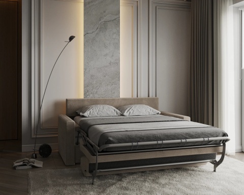 Uniwersalna Sofa z materacem VIBO wymiary 185x92x83 cm  SZTRUKS Beż