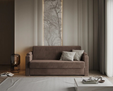 Uniwersalna Sofa z materacem VIBO wymiary 185x92x83 cm  SZTRUKS Brąz