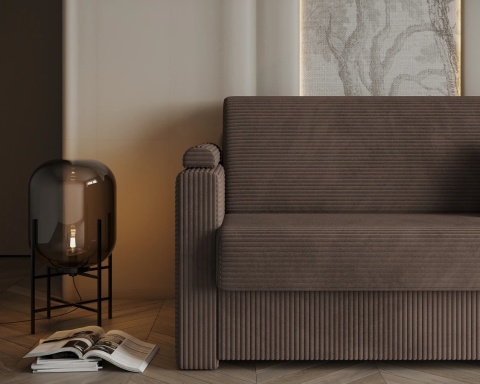 Uniwersalna Sofa z materacem VIBO wymiary 185x92x83 cm  SZTRUKS Brąz
