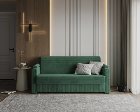 Uniwersalna Sofa z materacem VIBO wymiary 185x92x83 cm SZTRUKS Zeleń