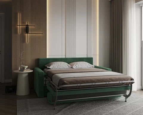 Uniwersalna Sofa z materacem VIBO wymiary 185x92x83 cm SZTRUKS Zeleń