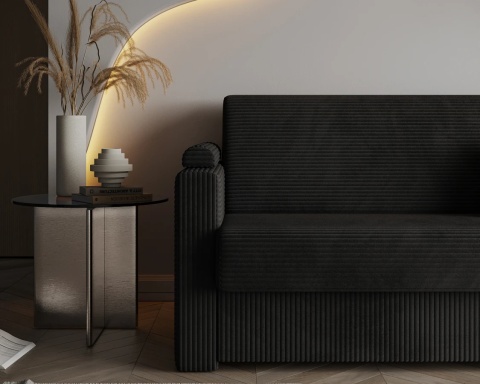 Sofa VIBO wymiary: 185x92x83 cm - 185x92 - SZTRUKS - Czarny