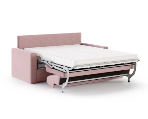 Uniwersalna Sofa z materacem VIBO wymiary 185x92x83 cm SZTRUKS Pudrowy róż