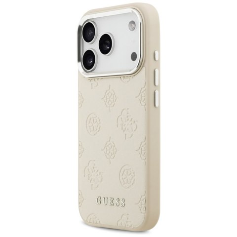 Guess Peony Hot Stamp Script MagSafe - Etui iPhone 17 Pro (beżowy)