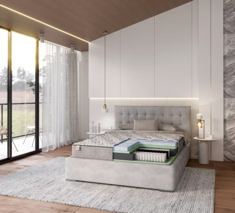 Materac z pamięcią kształtu, H3 OSLO 120x200x29 TENCEL BORDER CARO