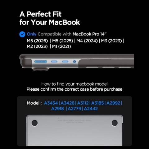 Spigen AirSkin - Obudowa MacBook Pro 14" (M5/M4/M3/M2/M1/2026-2021) (Frost Black)