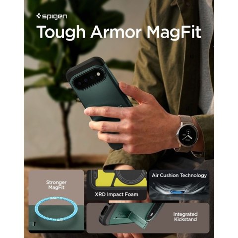 Spigen Tough Armor Mag MagSafe - Etui do Google Pixel 11 Pro (Abyss Green)