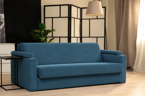 Uniwersalna Sofa z materacem VIBO wymiary 185x92x83 cm  SZTRUKS Granat
