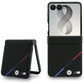BMW M Leather Perforated Tricolor Stripe Metal Logos MagSafe - Etui Samsung Galaxy Z Flip 8 (czarny)