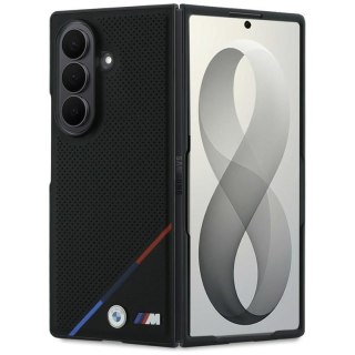 BMW M Leather Perforated Tricolor Stripe Metal Logos MagSafe - Etui Samsung Galaxy Z Fold 8 Ultra (czarny)