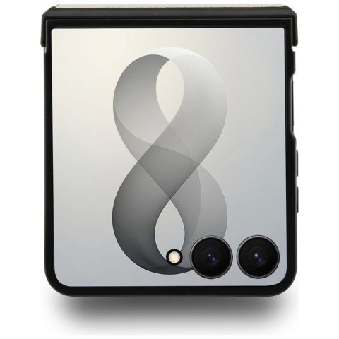 Guess Magnetic Ring Stand Grained Classic Logo MagSafe - Etui Samsung Galaxy Z Flip 8 (beżowy)