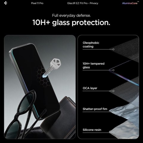 Spigen Glas.tR EZ Fit Pro AC Privacy 2-Pack - Hartowane szkło prywatyzujące do Google Pixel 9 / 9 Pro / 10 Pro / 11 Pro (2 szt)