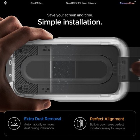 Spigen Glas.tR EZ Fit Pro AC Privacy 2-Pack - Hartowane szkło prywatyzujące do Google Pixel 9 / 9 Pro / 10 Pro / 11 Pro (2 szt)