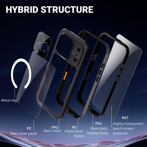 Crong Seal Cover - Wodoodporne etui IP68 do iPhone 17 Pro (czarny)