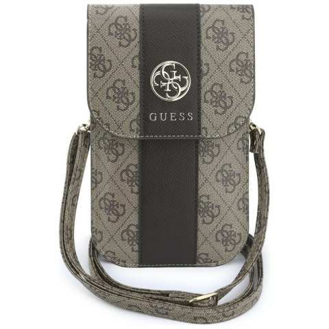 Guess 4G & Classic Logos Stripe Strap - Torebka na telefon (brązowy)