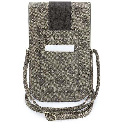 Guess 4G & Classic Logos Stripe Strap - Torebka na telefon (brązowy)