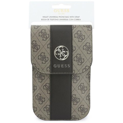 Guess 4G & Classic Logos Stripe Strap - Torebka na telefon (brązowy)