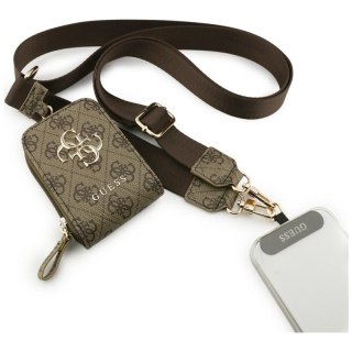 Guess 4G Metal Logo Universal Crossbody Phone Strap Small Purse - Smycz / pasek na ramię z portfelem do telefonu (brązowy)