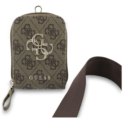 Guess 4G Metal Logo Universal Crossbody Phone Strap Small Purse - Smycz / pasek na ramię z portfelem do telefonu (brązowy)
