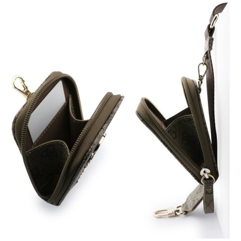 Guess 4G Metal Logo Universal Crossbody Phone Strap Small Purse - Smycz / pasek na ramię z portfelem do telefonu (brązowy)