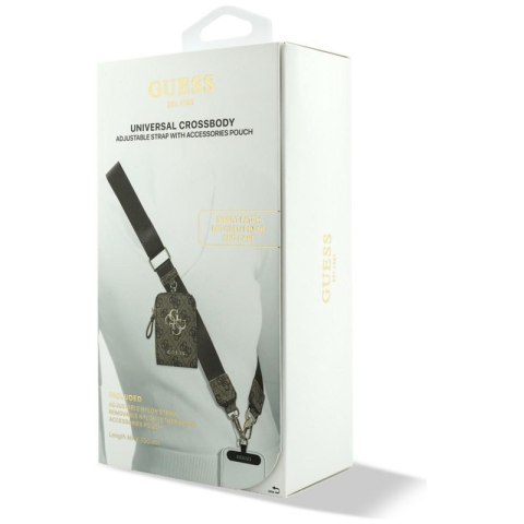 Guess 4G Metal Logo Universal Crossbody Phone Strap Small Purse - Smycz / pasek na ramię z portfelem do telefonu (brązowy)