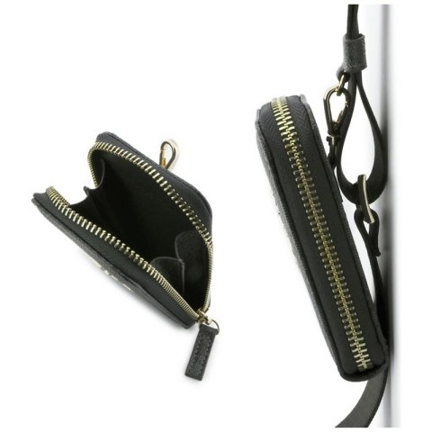 Guess 4G Metal Logo Universal Crossbody Phone Strap Small Purse - Smycz / pasek na ramię z portfelem do telefonu (czarny)