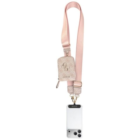 Guess 4G Metal Logo Universal Crossbody Phone Strap Small Purse - Smycz / pasek na ramię z portfelem do telefonu (różowy)