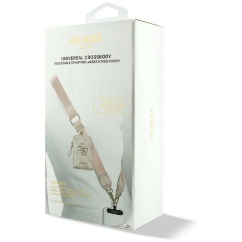 Guess 4G Metal Logo Universal Crossbody Phone Strap Small Purse - Smycz / pasek na ramię z portfelem do telefonu (różowy)