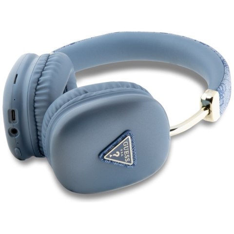 Guess 4G Triangle Logo - Bezprzewodowe słuchawki nauszne Bluetooth V5.3 (niebieski)
