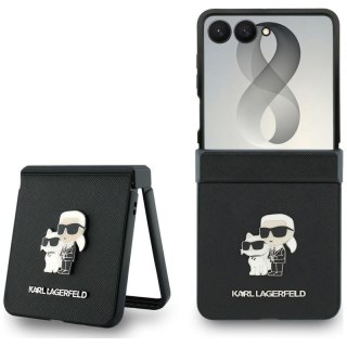 Karl Lagerfeld Karl & Choupette Saffiano Pins - Etui Samsung Galaxy Z Flip 8 (czarny)
