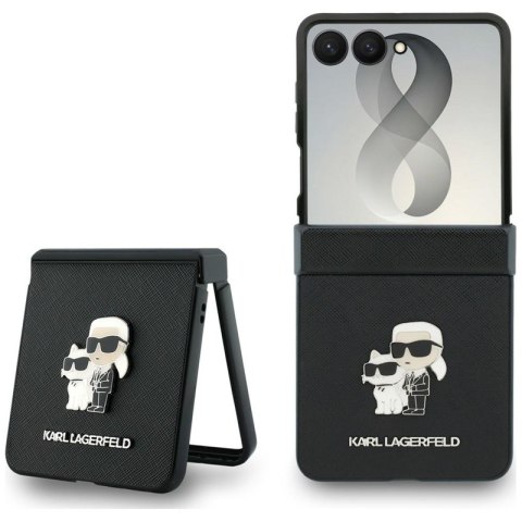 Karl Lagerfeld Karl & Choupette Saffiano Pins - Etui Samsung Galaxy Z Flip 8 (czarny)