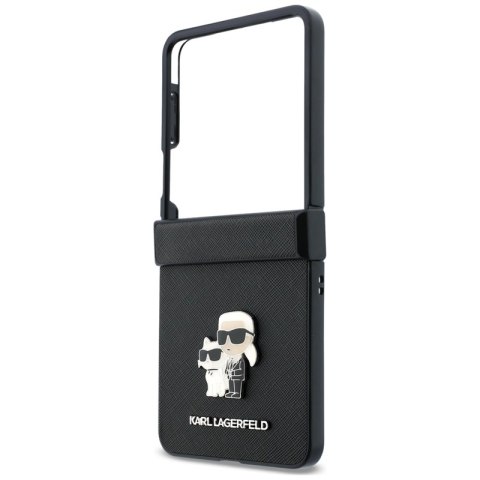 Karl Lagerfeld Karl & Choupette Saffiano Pins - Etui Samsung Galaxy Z Flip 8 (czarny)