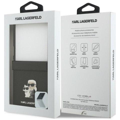 Karl Lagerfeld Karl & Choupette Saffiano Pins - Etui Samsung Galaxy Z Flip 8 (czarny)