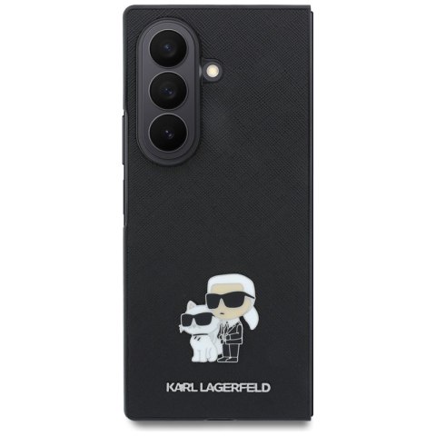 Karl Lagerfeld Saffiano Karl & Choupette Pin - Etui Samsung Galaxy Z Fold 8 Ultra (czarny)