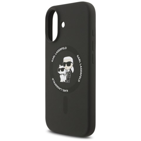 Karl Lagerfeld Silicone Karl & Choupette Ring MagSafe - Etui iPhone 17 (czarny)