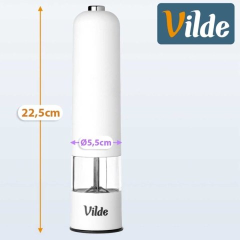 MŁYNEK ELEKTRYCZNY 22,5cm DO PIEPRZU SOLI BIAŁY 259511