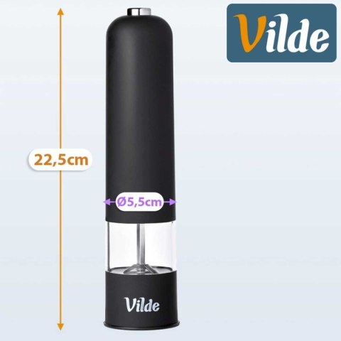 MŁYNEK ELEKTRYCZNY 22,5cm DO PIEPRZU SOLI CZARNY 259510