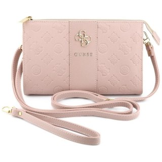 Guess Peony 4G Classic Logos Stripe - Torebka kopertówka na telefon (różowy)