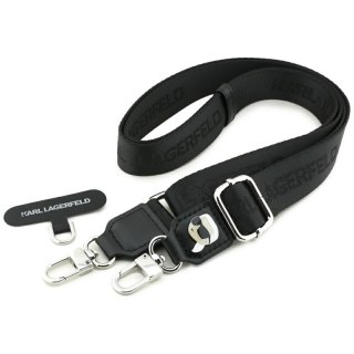 Karl Lagerfeld Universal Crossbody Strap Tether Patch Karl Metal Logo - Uniwersalny pasek / smycz do telefonu (czarny)