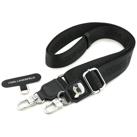 Karl Lagerfeld Universal Crossbody Strap Tether Patch Karl Metal Logo - Uniwersalny pasek / smycz do telefonu (czarny)
