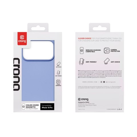 Crong Color Cover Magnetic - Etui MagSafe iPhone 18 Pro / 17 Pro (niebieski)