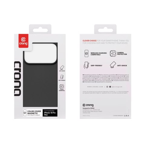 Crong Color Cover Magnetic - Etui MagSafe iPhone 18 Pro Max / 17 Pro Max (czarny)