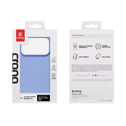 Crong Color Cover Magnetic - Etui MagSafe iPhone 18 Pro Max / 17 Pro Max (niebieski)